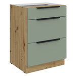 Casa si Gradina - Mobilier - Comode si corpuri - Corpuri bucatarie - Dulapior inferior, aquamarine/stejar artisan, ARSANY 60 D 3S BB - Infinity.ro