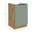 Casa si Gradina - Mobilier - Comode si corpuri - Corpuri bucatarie - Dulapior pentru chiuveta, aquamarine/stejar artisan, ARSANY 50 ZL 1F BB - Infinity.ro