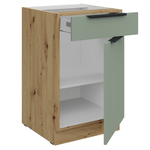 Casa si Gradina - Mobilier - Comode si corpuri - Corpuri bucatarie - Dulapior inferior, aquamarine/stejar artisan, ARSANY 50 D 1F 1S BB - Infinity.ro