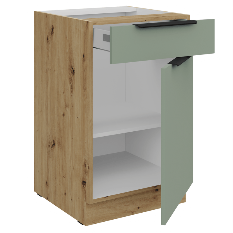 Casa si Gradina - Mobilier - Comode si corpuri - Corpuri bucatarie - Dulapior inferior, aquamarine/stejar artisan, ARSANY 50 D 1F 1S BB - Infinity.ro