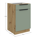 Casa si Gradina - Mobilier - Comode si corpuri - Corpuri bucatarie - Dulapior inferior, aquamarine/stejar artisan, ARSANY 50 D 1F 1S BB - Infinity.ro