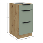 Casa si Gradina - Mobilier - Comode si corpuri - Corpuri bucatarie - Dulapior inferior, aquamarine/stejar artisan, ARSANY 40 D 3S BB - Infinity.ro