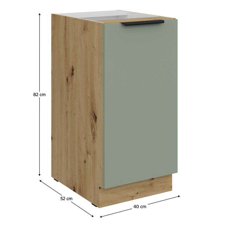Casa si Gradina - Mobilier - Comode si corpuri - Corpuri bucatarie - Dulapior inferior, aquamarine/stejar artisan, ARSANY 40 D 1F BB - Infinity.ro