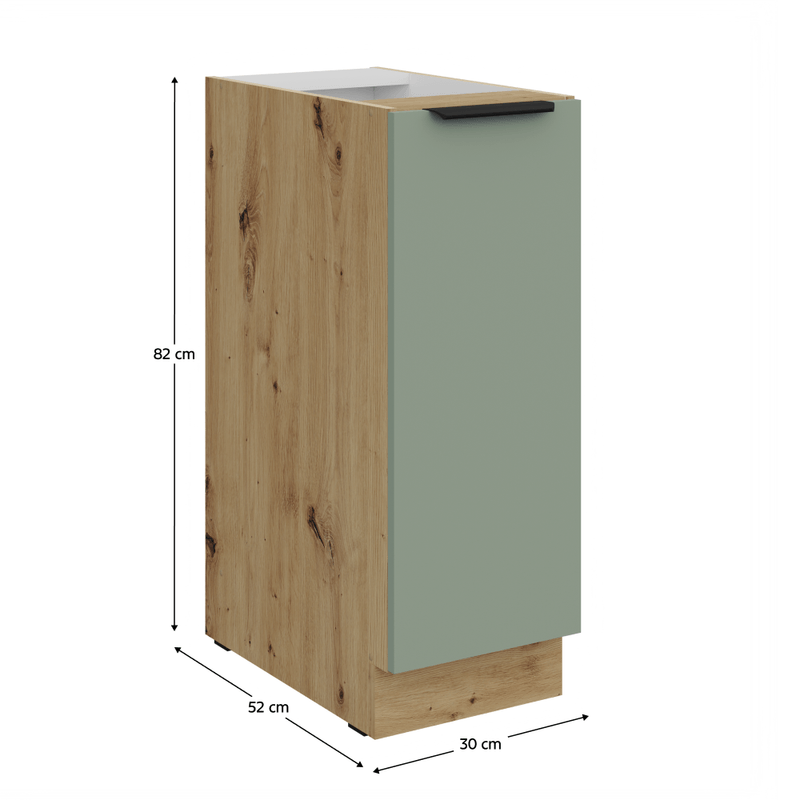 Casa si Gradina - Mobilier - Comode si corpuri - Corpuri bucatarie - Dulapior inferior cu cos extensibil, aquamarine/stejar artisan, ARSANY 30 D CARGO BB - Infinity.ro