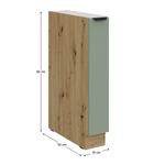Casa si Gradina - Mobilier - Comode si corpuri - Corpuri bucatarie - Dulapior inferior cu cos extensibil, aquamarine/stejar artisan, ARSANY 15 D CARGO BB - Infinity.ro