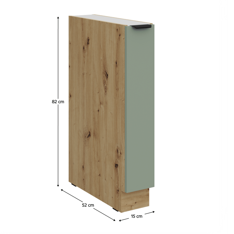 Casa si Gradina - Mobilier - Comode si corpuri - Corpuri bucatarie - Dulapior inferior cu cos extensibil, aquamarine/stejar artisan, ARSANY 15 D CARGO BB - Infinity.ro