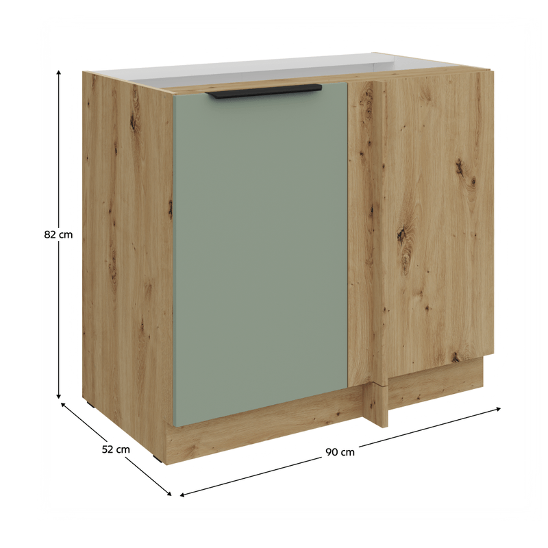 Casa si Gradina - Mobilier - Comode si corpuri - Corpuri bucatarie - Dulapior inferior, aquamarine/stejar artisan, ARSANY 105 ND 1F BB - Infinity.ro