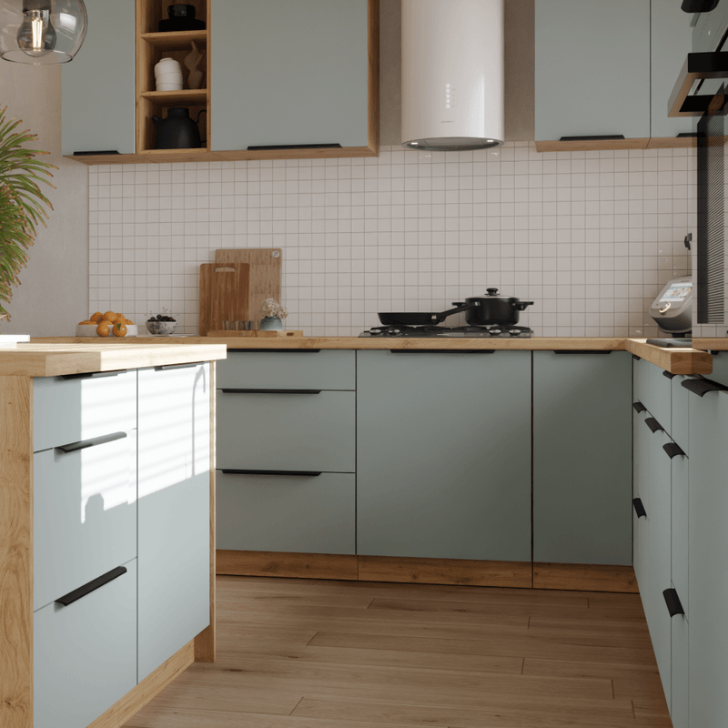Casa si Gradina - Mobilier - Comode si corpuri - Corpuri bucatarie - Dulapior pentru chiuveta, aquamarine/stejar artisan, ARSANY 50 ZL 1F BB - Infinity.ro