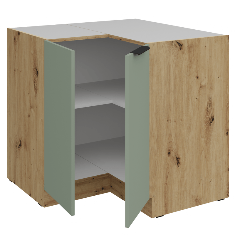 Casa si Gradina - Mobilier - Comode si corpuri - Corpuri bucatarie - Dulapior inferior de colt, aquamarine/stejar artisan, ARSANY 90x90 DN 2F BB - Infinity.ro