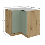 Casa si Gradina - Mobilier - Comode si corpuri - Corpuri bucatarie - Dulapior inferior de colt, aquamarine/stejar artisan, ARSANY 90x90 DN 2F BB - Infinity.ro