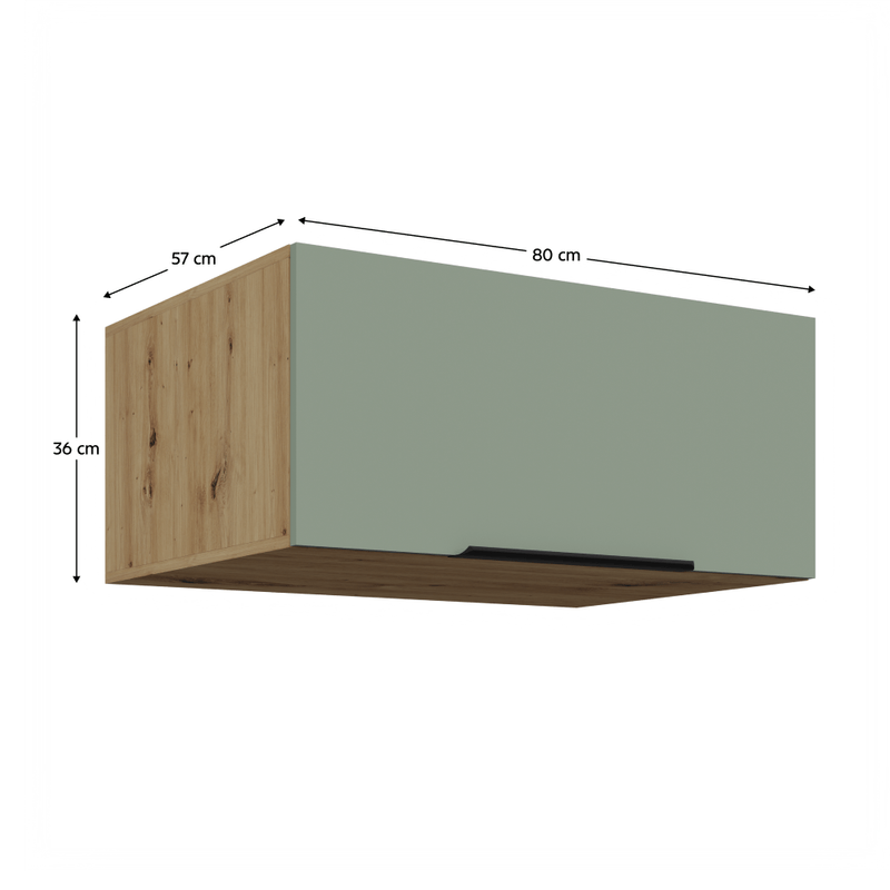 Casa si Gradina - Mobilier - Comode si corpuri - Corpuri bucatarie - Dulapior superior, aquamarine/stejar artisan, ARSANY 80 NAGU-36 1F - Infinity.ro