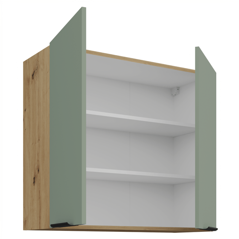 Casa si Gradina - Mobilier - Comode si corpuri - Corpuri bucatarie - Dulapior superior, aquamarine/stejar artisan, ARSANY 80 G-72 2F - Infinity.ro