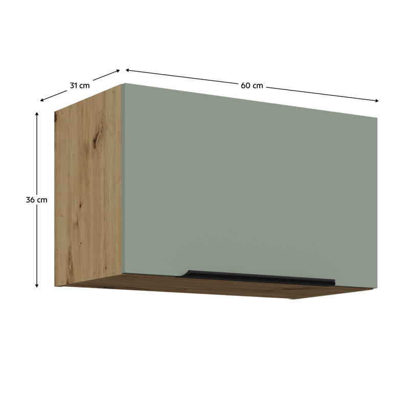 Casa si Gradina - Mobilier - Comode si corpuri - Corpuri bucatarie - Dulapior superior, aquamarine/stejar artisan, ARSANY 60 GU-36 1F - Infinity.ro