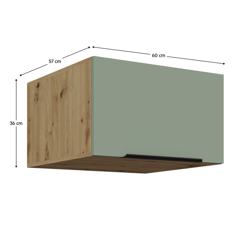 Casa si Gradina - Mobilier - Comode si corpuri - Corpuri bucatarie - Dulapior superior, aquamarine/stejar artisan, ARSANY 60 NAGU-36 1F - Infinity.ro