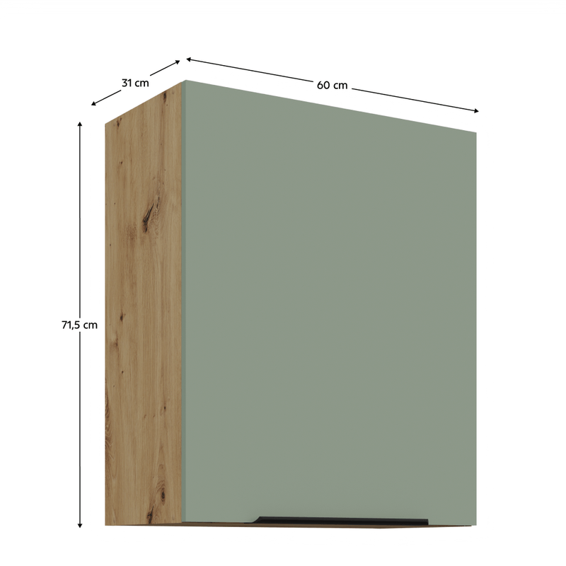 Casa si Gradina - Mobilier - Comode si corpuri - Corpuri bucatarie - Dulapior superior, aquamarine/stejar artisan, ARSANY 60 G-72 1F - Infinity.ro