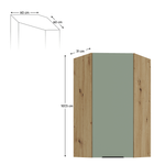 Casa si Gradina - Mobilier - Comode si corpuri - Corpuri bucatarie - Dulapior de colt superior, aquamarine/stejar artisan, ARSANY 60x60 GN-108 1F - Infinity.ro