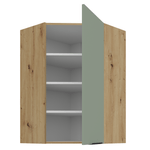 Casa si Gradina - Mobilier - Comode si corpuri - Corpuri bucatarie - Dulapior de colt superior, aquamarine/stejar artisan, ARSANY 60x60 GN-90 1F - Infinity.ro