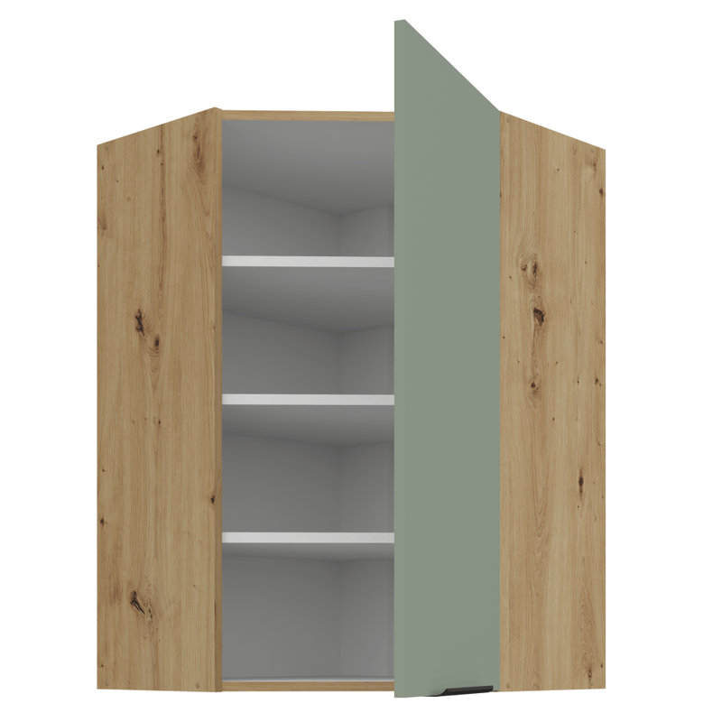 Casa si Gradina - Mobilier - Comode si corpuri - Corpuri bucatarie - Dulapior de colt superior, aquamarine/stejar artisan, ARSANY 60x60 GN-90 1F - Infinity.ro