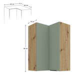 Casa si Gradina - Mobilier - Comode si corpuri - Corpuri bucatarie - Dulapior de colt superior, aquamarine/stejar artisan, ARSANY 60x60 GN-90 2F - Infinity.ro