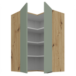 Casa si Gradina - Mobilier - Comode si corpuri - Corpuri bucatarie - Dulapior de colt superior, aquamarine/stejar artisan, ARSANY 60x60 GN-90 2F - Infinity.ro