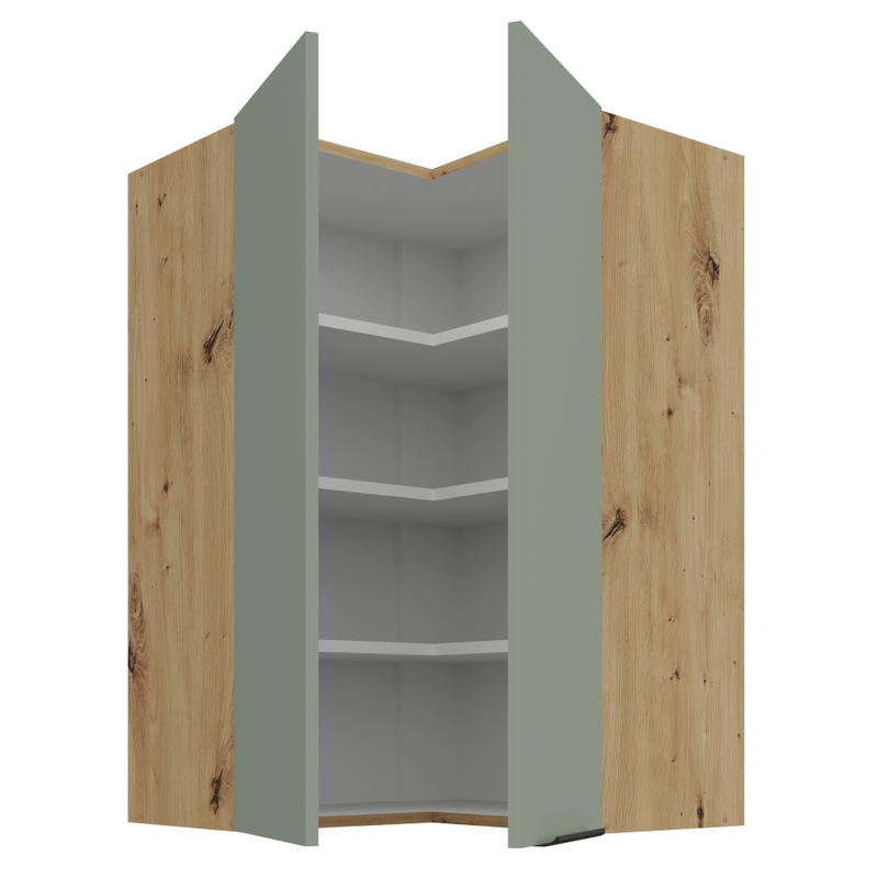 Casa si Gradina - Mobilier - Comode si corpuri - Corpuri bucatarie - Dulapior de colt superior, aquamarine/stejar artisan, ARSANY 60x60 GN-90 2F - Infinity.ro