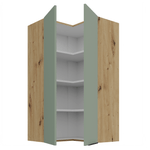 Casa si Gradina - Mobilier - Comode si corpuri - Corpuri bucatarie - Dulapior de colt superior, aquamarine/stejar artisan, ARSANY 60x60 GN-108 2F - Infinity.ro