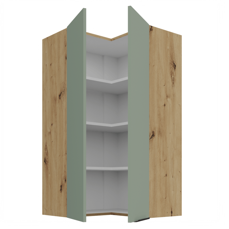 Casa si Gradina - Mobilier - Comode si corpuri - Corpuri bucatarie - Dulapior de colt superior, aquamarine/stejar artisan, ARSANY 60x60 GN-108 2F - Infinity.ro