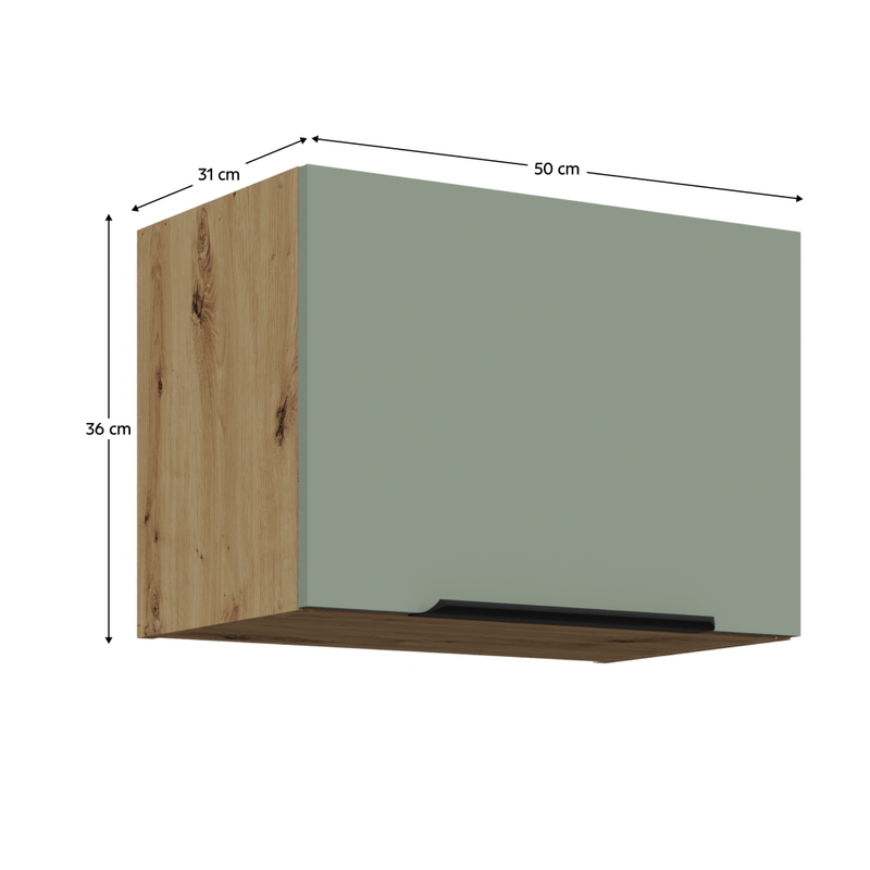 Casa si Gradina - Mobilier - Comode si corpuri - Corpuri bucatarie - Dulapior superior, aquamarine/stejar artisan, ARSANY 50 GU-36 1F - Infinity.ro