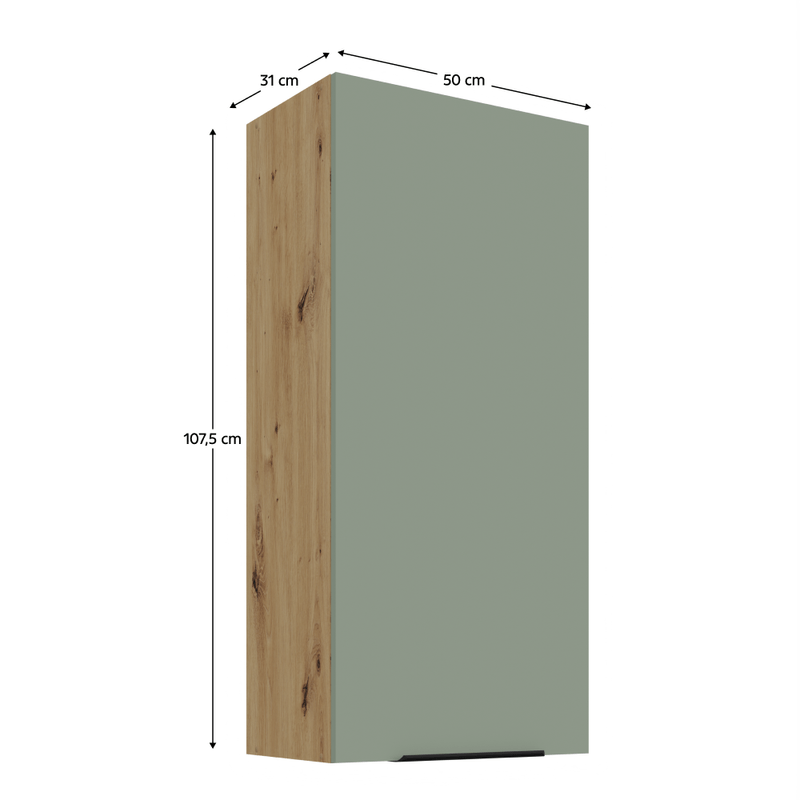Casa si Gradina - Mobilier - Comode si corpuri - Corpuri bucatarie - Dulapior superior, aquamarine/stejar artisan, ARSANY 50 G-108 1F - Infinity.ro