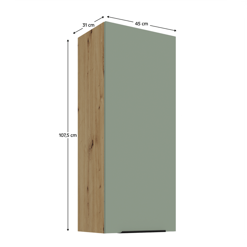 Casa si Gradina - Mobilier - Comode si corpuri - Corpuri bucatarie - Dulapior superior, aquamarine/stejar artisan, ARSANY 45 G-108 1F - Infinity.ro