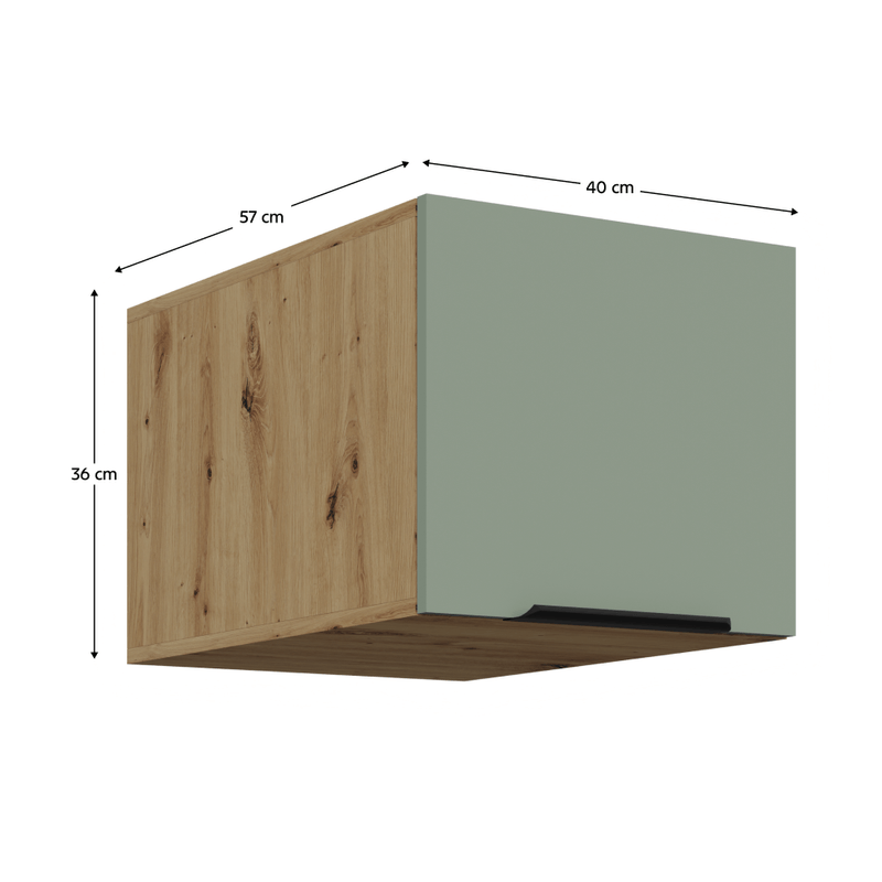 Casa si Gradina - Mobilier - Comode si corpuri - Corpuri bucatarie - Dulapior superior, aquamarine/stejar artisan, ARSANY 40 NAGU-36 1F - Infinity.ro