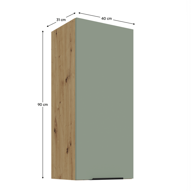 Casa si Gradina - Mobilier - Comode si corpuri - Corpuri bucatarie - Dulapior superior, aquamarine/stejar artisan, ARSANY 40 G-90 1F - Infinity.ro