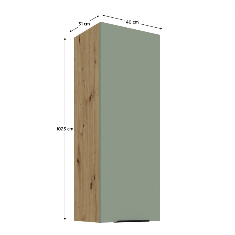 Casa si Gradina - Mobilier - Comode si corpuri - Corpuri bucatarie - Dulapior superior, aquamarine/stejar artisan, ARSANY 40 G-108 1F - Infinity.ro