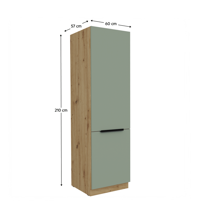 Casa si Gradina - Mobilier - Comode si corpuri - Corpuri bucatarie - Dulapior inalt, aquamarine/stejar artisan, ARSANY 60 DK-210 2F - Infinity.ro