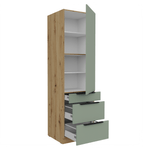 Casa si Gradina - Mobilier - Comode si corpuri - Corpuri bucatarie - Dulapior inalt, aquamarine/stejar artisan, ARSANY 60 DKS-210 3S1F - Infinity.ro