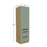 Casa si Gradina - Mobilier - Comode si corpuri - Corpuri bucatarie - Dulapior inalt, aquamarine/stejar artisan, ARSANY 60 DKS-210 3S1F - Infinity.ro