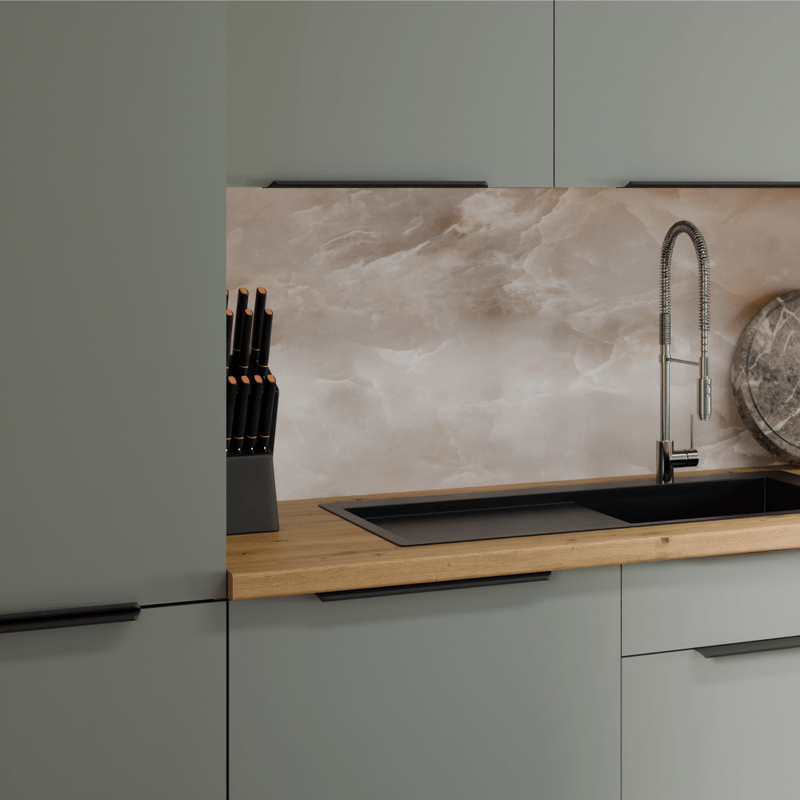 Casa si Gradina - Mobilier - Comode si corpuri - Corpuri bucatarie - Dulapior superior, aquamarine/stejar artisan, ARSANY 30 G-90 1F - Infinity.ro