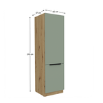 Casa si Gradina - Mobilier - Comode si corpuri - Corpuri bucatarie - Dulapior pentru frigider incorporabil, aquamarine/stejar artisan, ARSANY 60 LO-210 2F - Infinity.ro