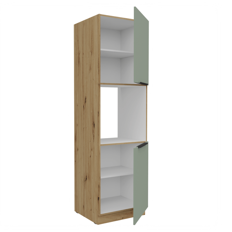 Casa si Gradina - Mobilier - Comode si corpuri - Corpuri bucatarie - Dulapior inalt pentru cuptor incorporabil, aquamarine/stejar artisan, ARSANY 60 DP-210 2F - Infinity.ro