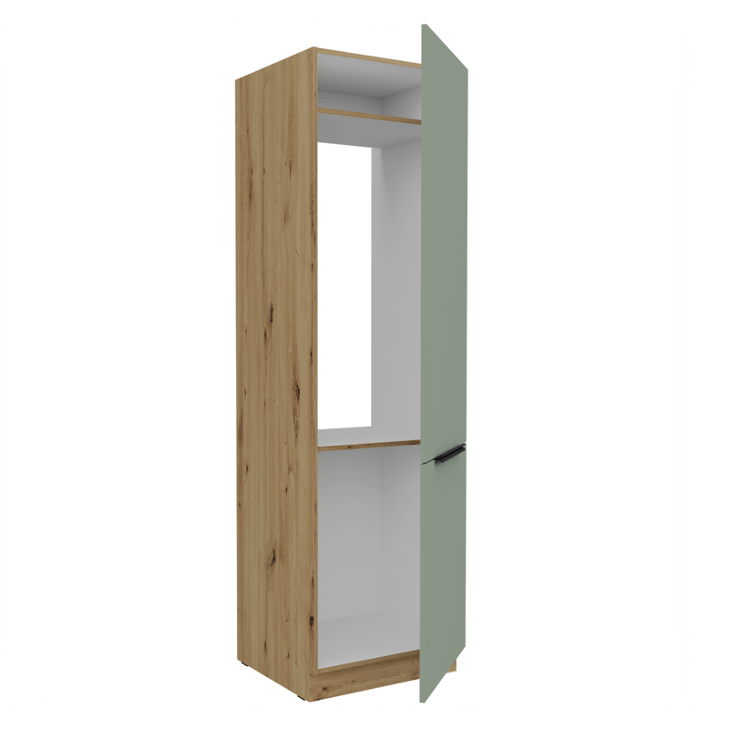 Casa si Gradina - Mobilier - Comode si corpuri - Corpuri bucatarie - Dulapior pentru frigider incorporabil, aquamarine/stejar artisan, ARSANY 60 LO-210 2F - Infinity.ro