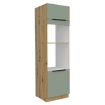 Casa si Gradina - Mobilier - Comode si corpuri - Corpuri bucatarie - Dulapior inalt pentru cuptor si cuptor cu microunde, aquamarine/stejar artisan, ARSANY 60 DPM-210 2F - Infinity.ro