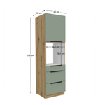 Casa si Gradina - Mobilier - Comode si corpuri - Corpuri bucatarie - Dulapior inalt pentru cuptor incorporabil, aquamarine/stejar artisan, ARSANY 60 DPS-210 3S1F - Infinity.ro