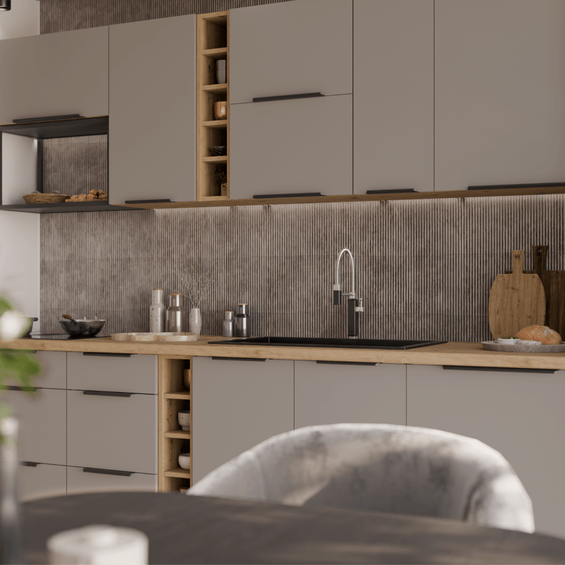 Casa si Gradina - Mobilier - Comode si corpuri - Corpuri bucatarie - Dulap inferior cu polite, stejar artisan, FRISBO/ARSANY 15 D OTW BB - Infinity.ro