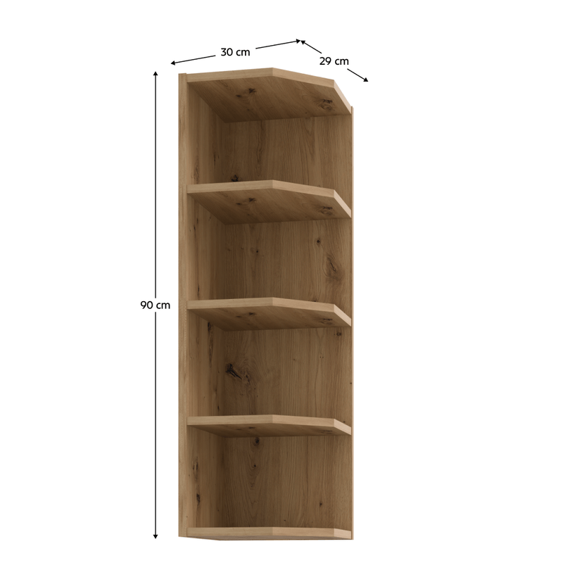 Casa si Gradina - Mobilier - Comode si corpuri - Corpuri bucatarie - Dulapior de colt superior, stejar artisan, FRISBO/ARSANY 30 G-90 ZAK - Infinity.ro