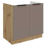 Casa si Gradina - Mobilier - Comode si corpuri - Corpuri bucatarie - Dulapior pentru chiuveta, sandgrau/stejar artisan, FRISBO 80 ZL 2F BB - Infinity.ro