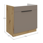 Casa si Gradina - Mobilier - Comode si corpuri - Corpuri bucatarie - Dulapior pentru chiuveta, sandgrau/stejar artisan, FRISBO 80 ZL 1S BB - Infinity.ro