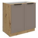 Casa si Gradina - Mobilier - Comode si corpuri - Corpuri bucatarie - Dulapior inferior, sandgrau/stejar artisan, FRISBO 80 D 2F BB - Infinity.ro
