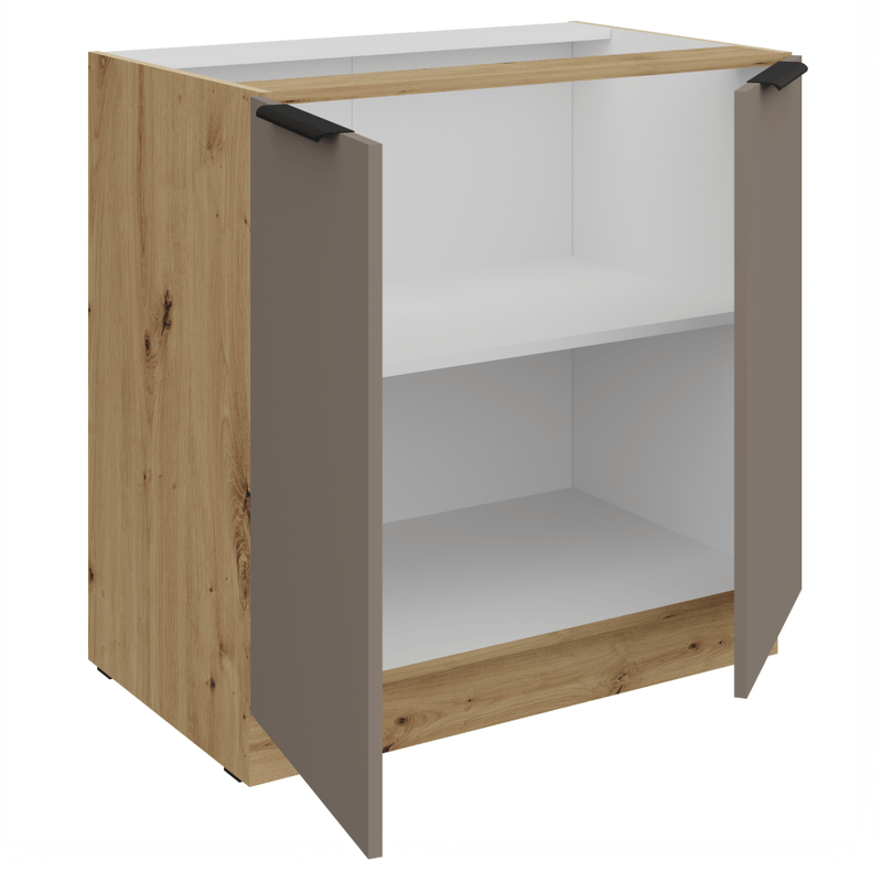 Casa si Gradina - Mobilier - Comode si corpuri - Corpuri bucatarie - Dulapior inferior, sandgrau/stejar artisan, FRISBO 80 D 2F BB - Infinity.ro