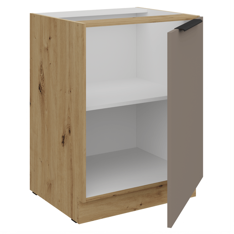 Casa si Gradina - Mobilier - Comode si corpuri - Corpuri bucatarie - Dulapior inferior, sandgrau/stejar artisan, FRISBO 60 D 1F BB - Infinity.ro