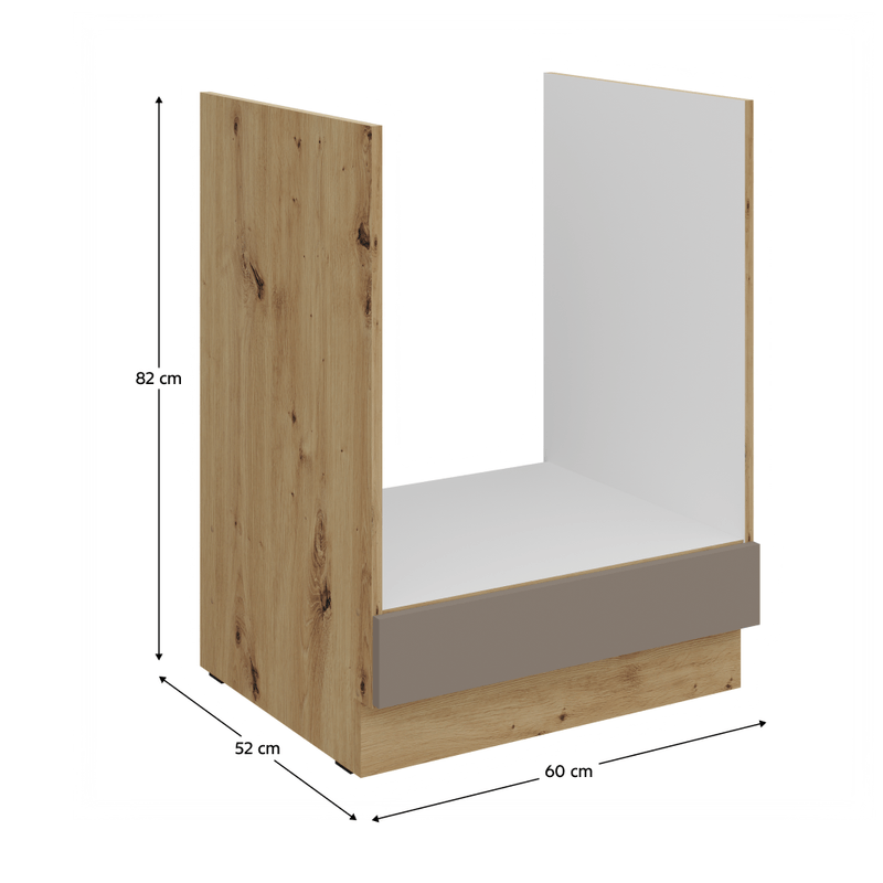Casa si Gradina - Mobilier - Comode si corpuri - Corpuri bucatarie - Dulapior inferior pentru aragaz incorporabil, sandgrau/stejar artisan, FRISBO 60 D GAZ BB - Infinity.ro